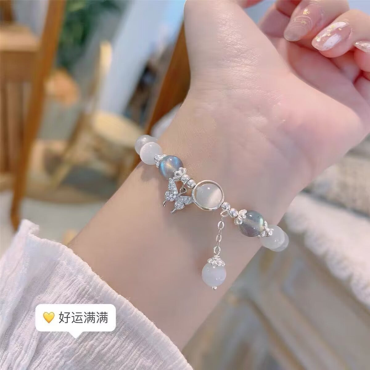 New Fashion Crystal Bracelet for Women Girls Korean Pendant Bracelet Ins Flower Glass Bracelets Friend Jewelry