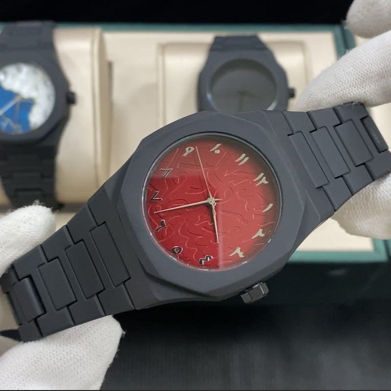 Wholesale Luxury Business Black Alloy Band Arabic Dial Watches for Men Custom Logo Montre Pour Homme Arabe