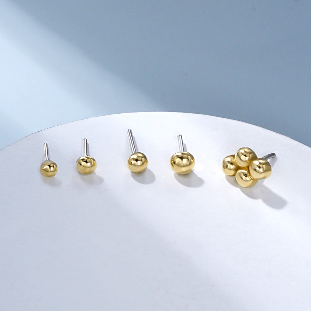 Toposh Clear CZ Cartilage Tragus Daith Earrings Solid 14K Real Gold Earrings Flat Back Cartilage Labret Stud Piercing Jewelry