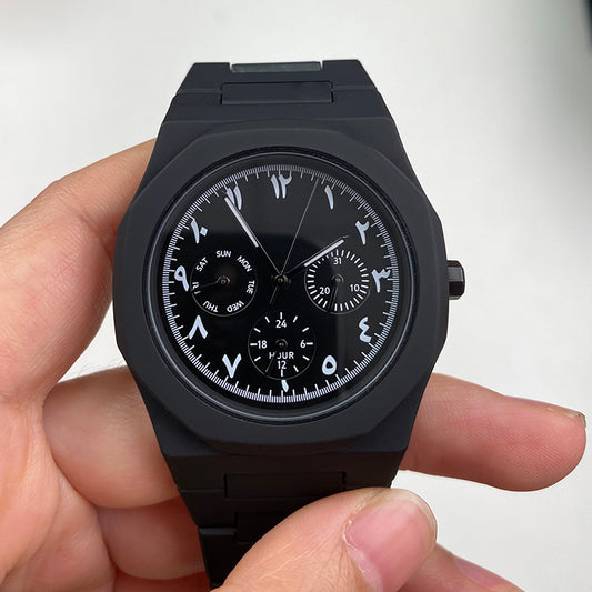 Wholesale Luxury Business Black Alloy Band Arabic Dial Watches for Men Custom Logo Montre Pour Homme Arabe